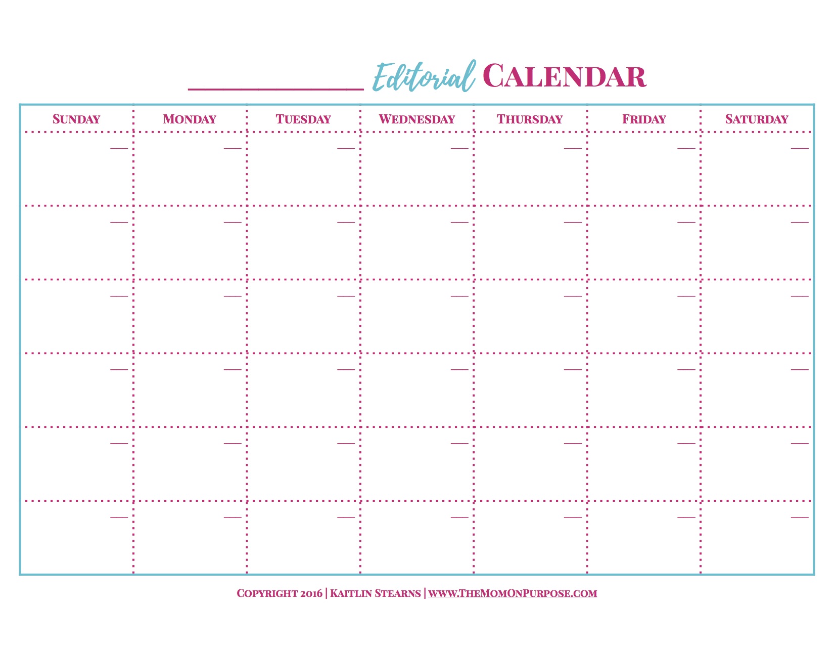 Monthly Editorial Calendar The Simply Organized Home