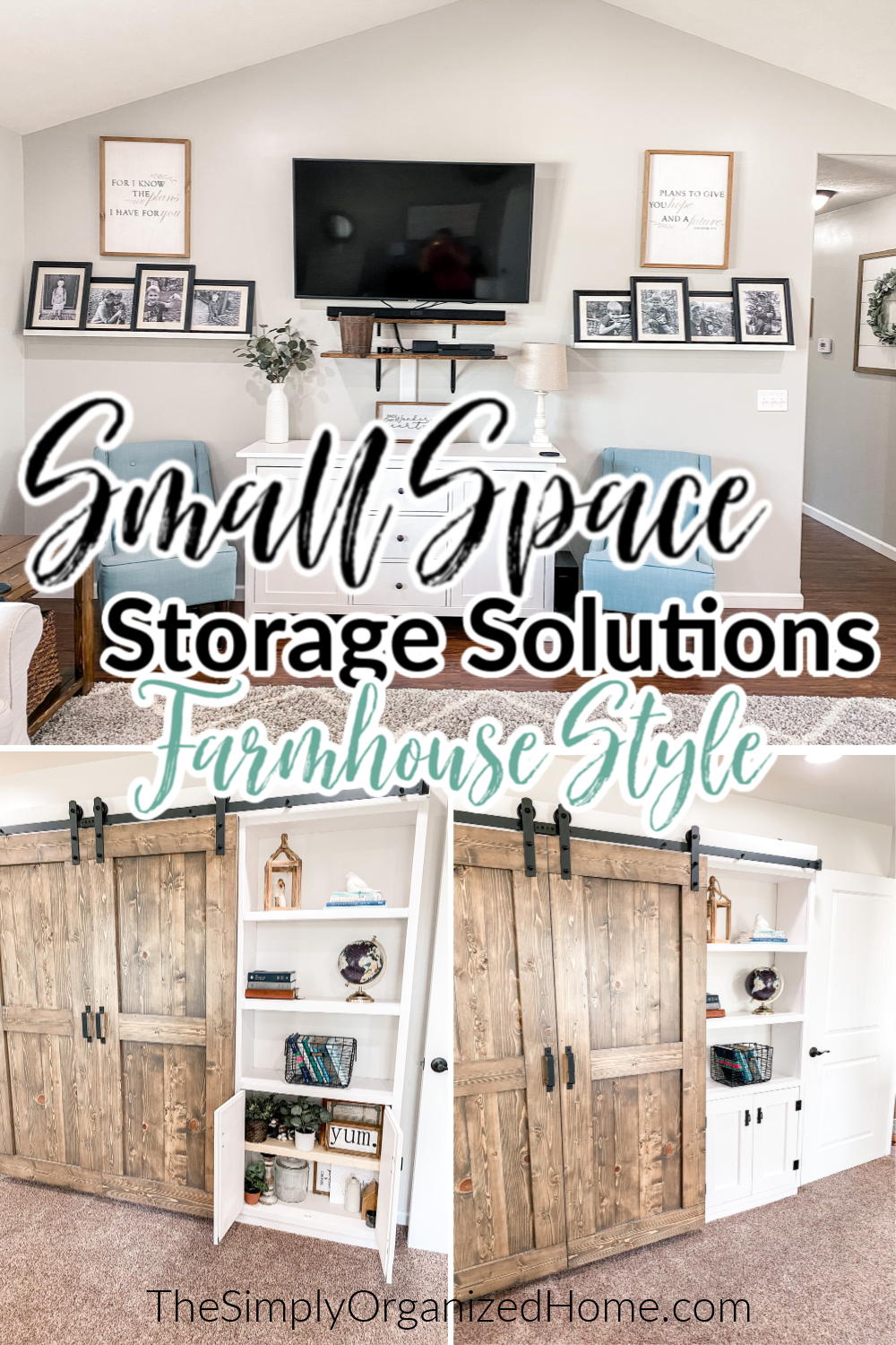 Farmhouse Style Small Space Storage Solutions - The Simply Organized Home